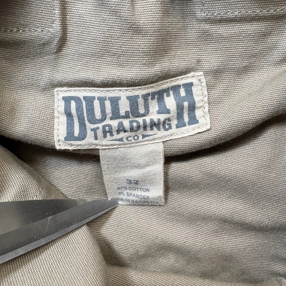 Duluth Trading Co Cargo Shorts Mens 32 Tan Flex Fire Hose Utility Workwear
